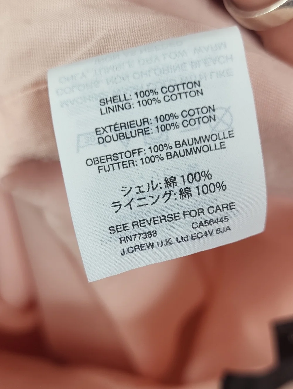 J Crew tie-waist short in cotton‎ poplin/baby pink. Size 10
